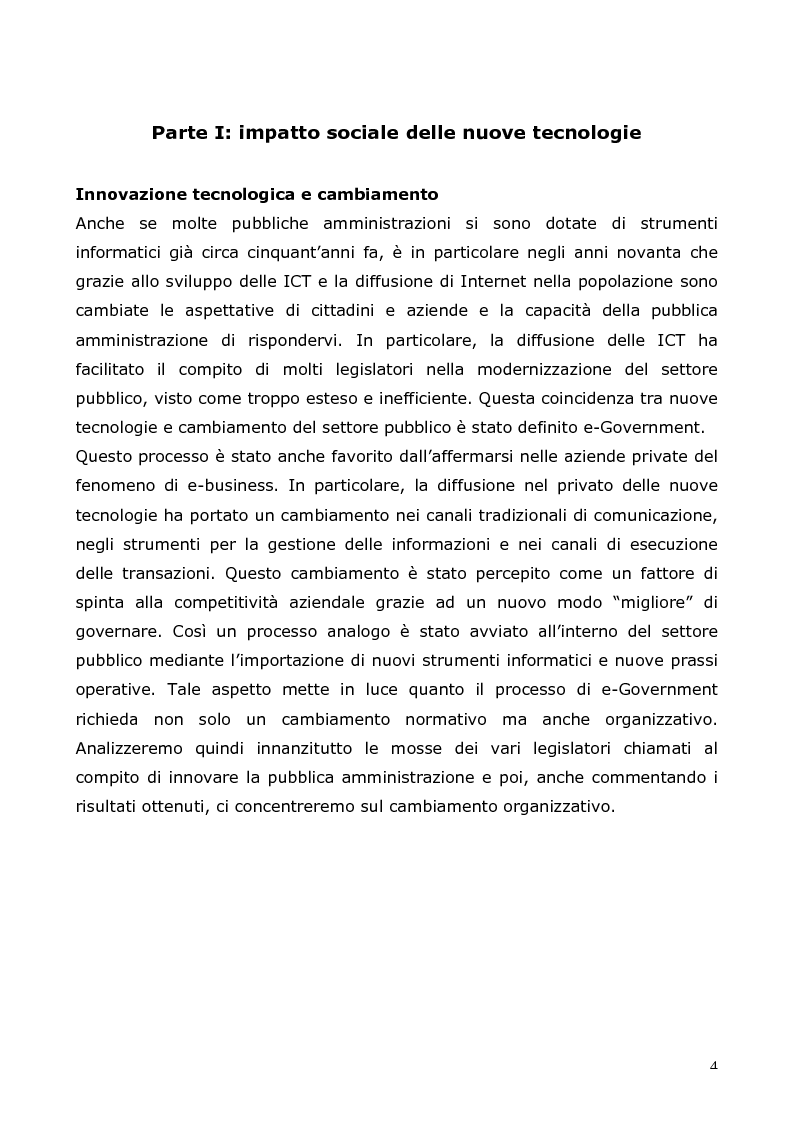 Anteprima della tesi: Nuove tecnologie nelle relazioni tra Pubbliche Amministrazioni e cittadini, Pagina 4