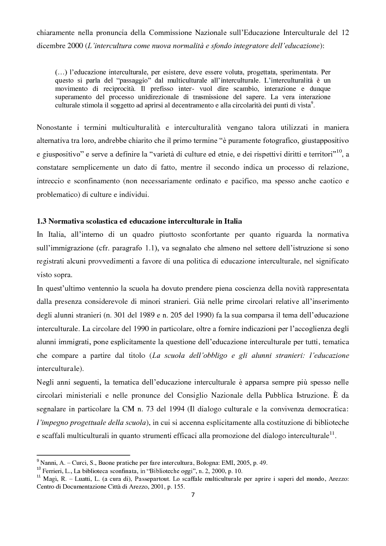 Anteprima della tesi: I servizi bibliotecari interculturali. Uno sguardo generale e la situazione dell'Emilia-Romagna, Pagina 7