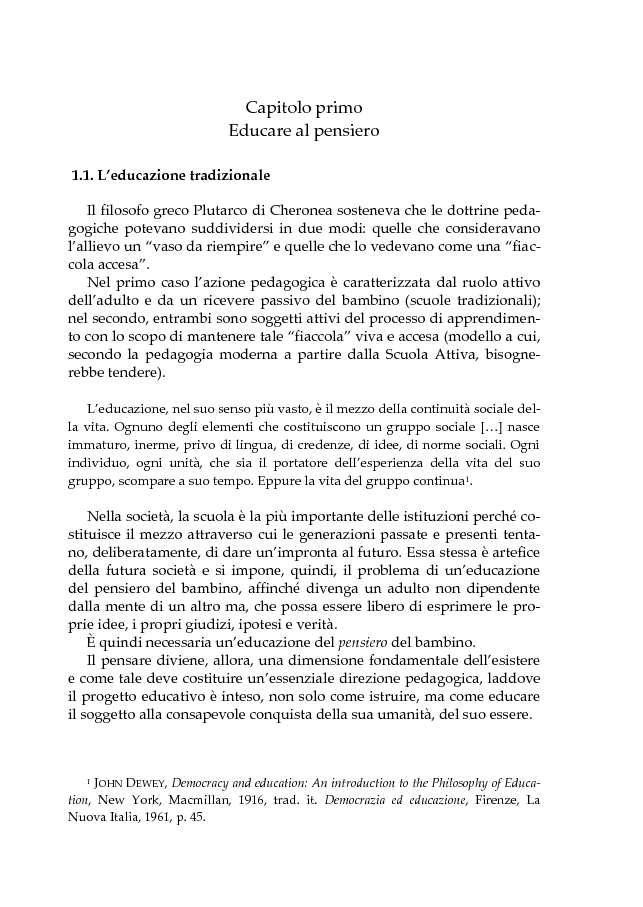 Anteprima della tesi: L'educazione scientifica nella scuola dell'infanzia per lo sviluppo del pensiero critico del bambino, Pagina 6
