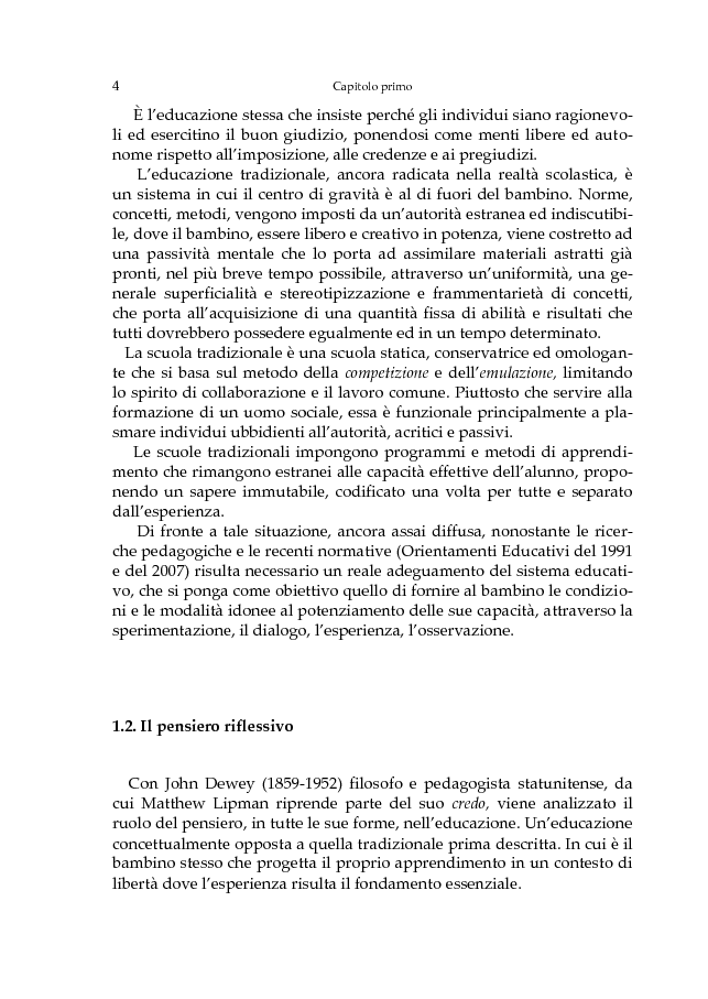 Anteprima della tesi: L'educazione scientifica nella scuola dell'infanzia per lo sviluppo del pensiero critico del bambino, Pagina 7