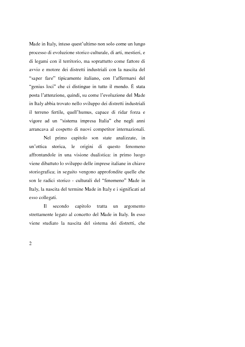 Anteprima della tesi: Il Made in Italy: radici storiche e prospettive evolutive, Pagina 3
