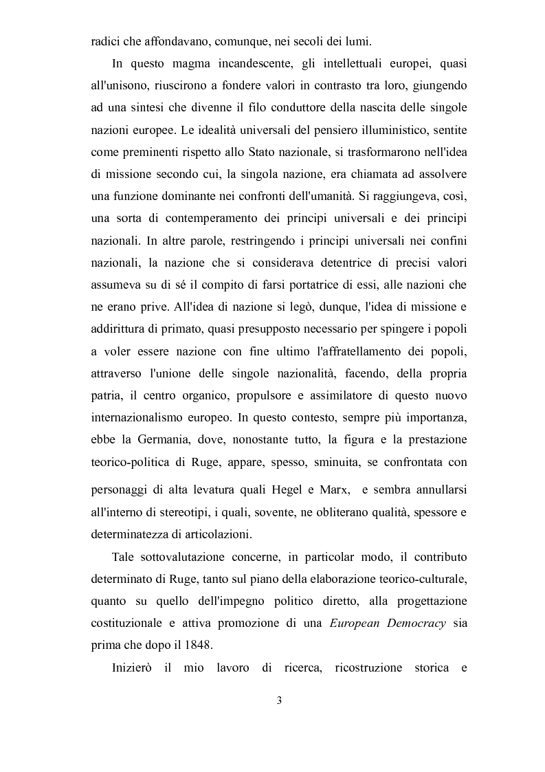 Anteprima della tesi: Il contributo di Arnold Ruge al progetto mazziniano di European Democracy, Pagina 4