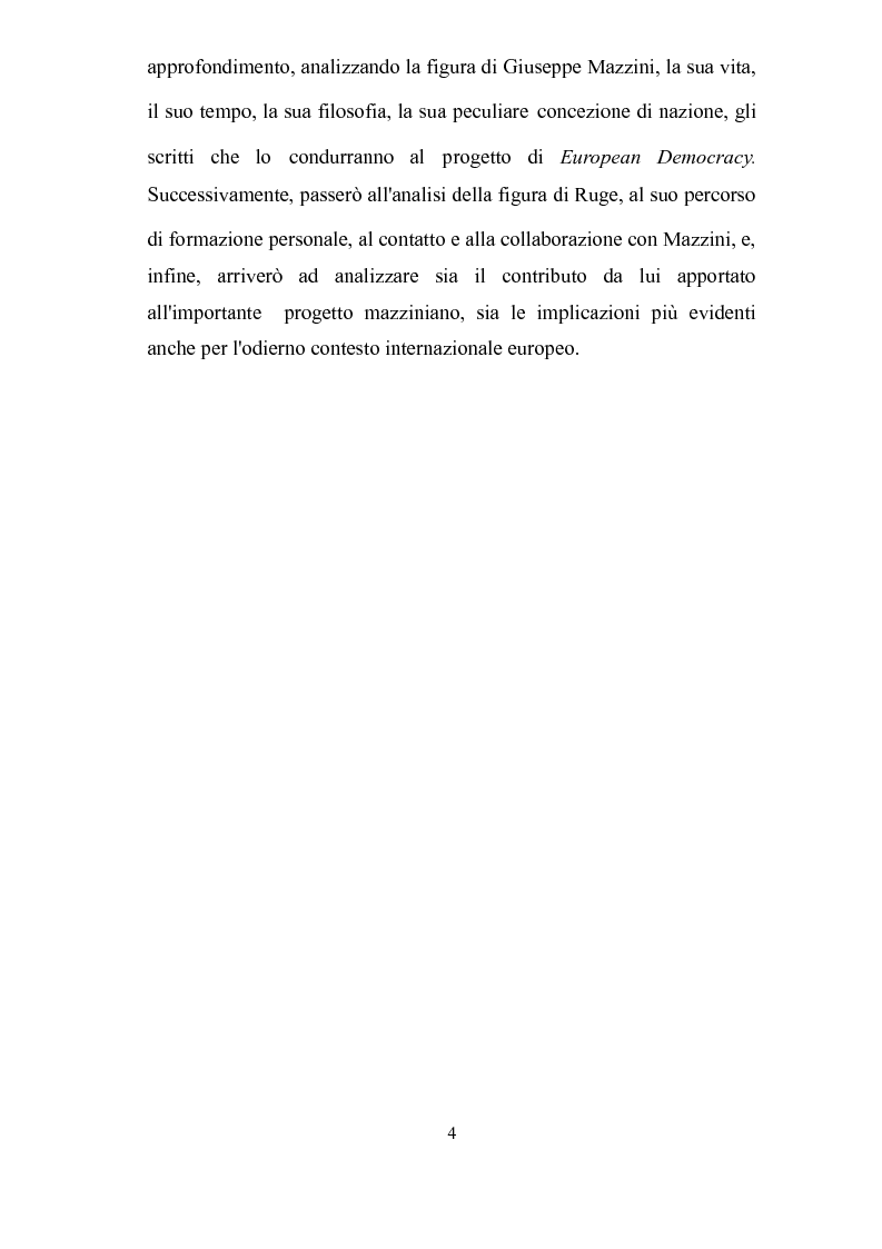 Anteprima della tesi: Il contributo di Arnold Ruge al progetto mazziniano di European Democracy, Pagina 5