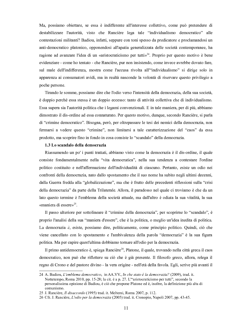 Estratto dalla tesi: Democrazia e politica d'emancipazione
