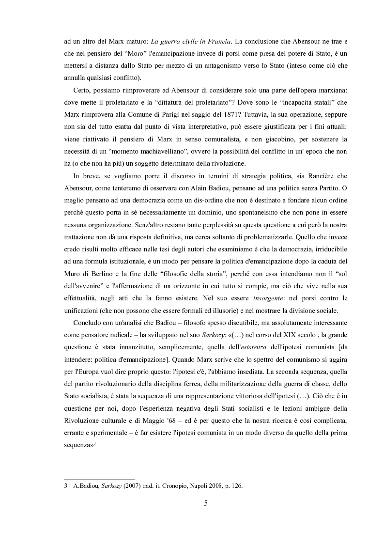 Anteprima della tesi: Democrazia e politica d'emancipazione, Pagina 4