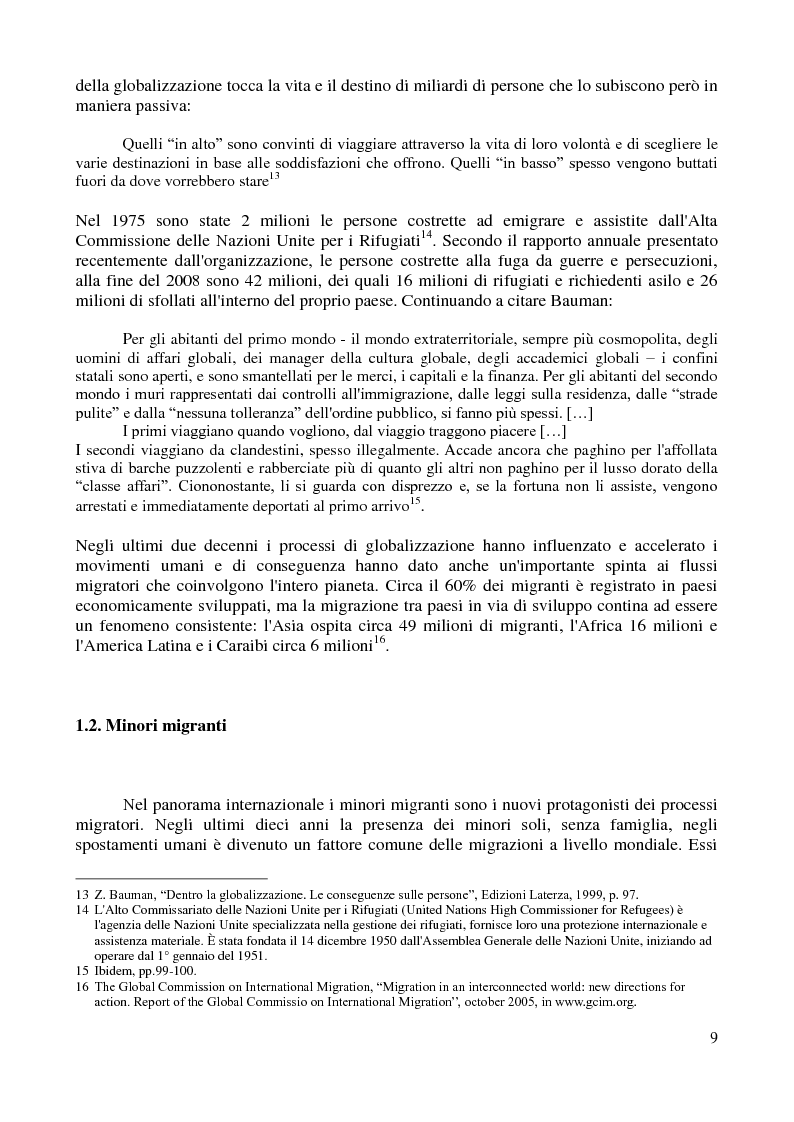 Anteprima della tesi: Minori stranieri non accompagnati: un'accoglienza negata, Pagina 6