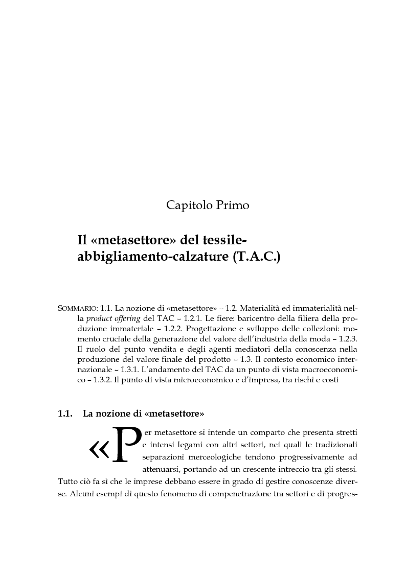 Anteprima della tesi: Il tessile-abbigliamento-calzature (T.A.C.) in Italia tra crisi e trasformazione, Pagina 4