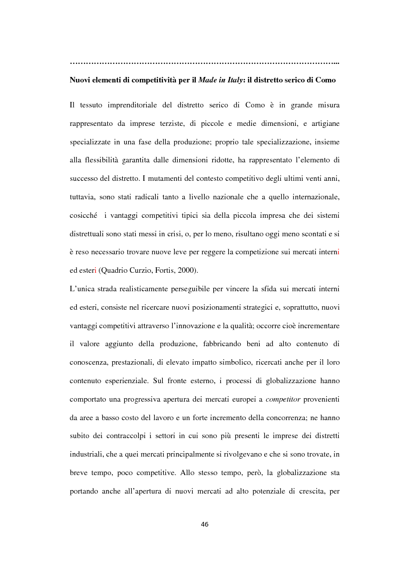 Estratto dalla tesi: I distretti industriali - Dalla complessità alla mesoeconomia