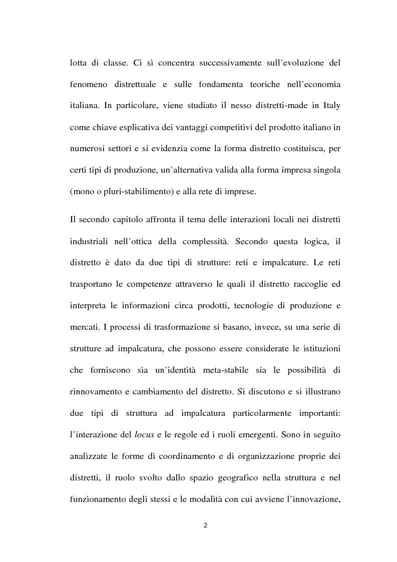Anteprima della tesi: I distretti industriali - Dalla complessità alla mesoeconomia, Pagina 3