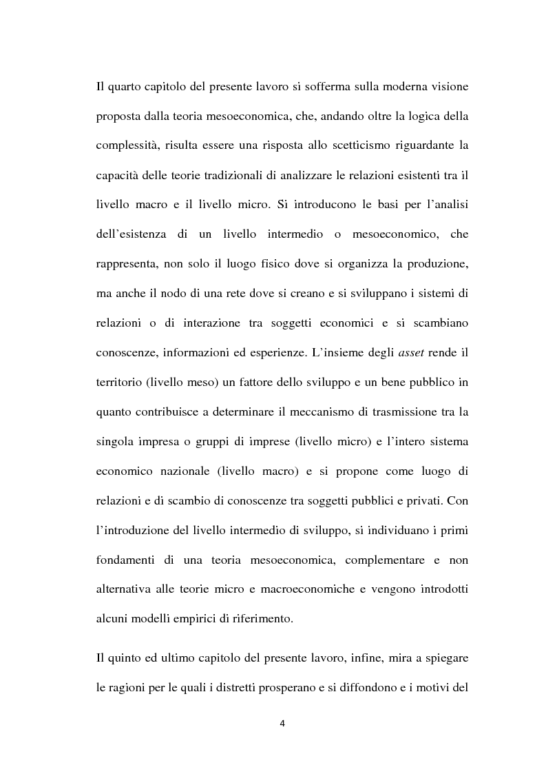 Anteprima della tesi: I distretti industriali - Dalla complessità alla mesoeconomia, Pagina 5