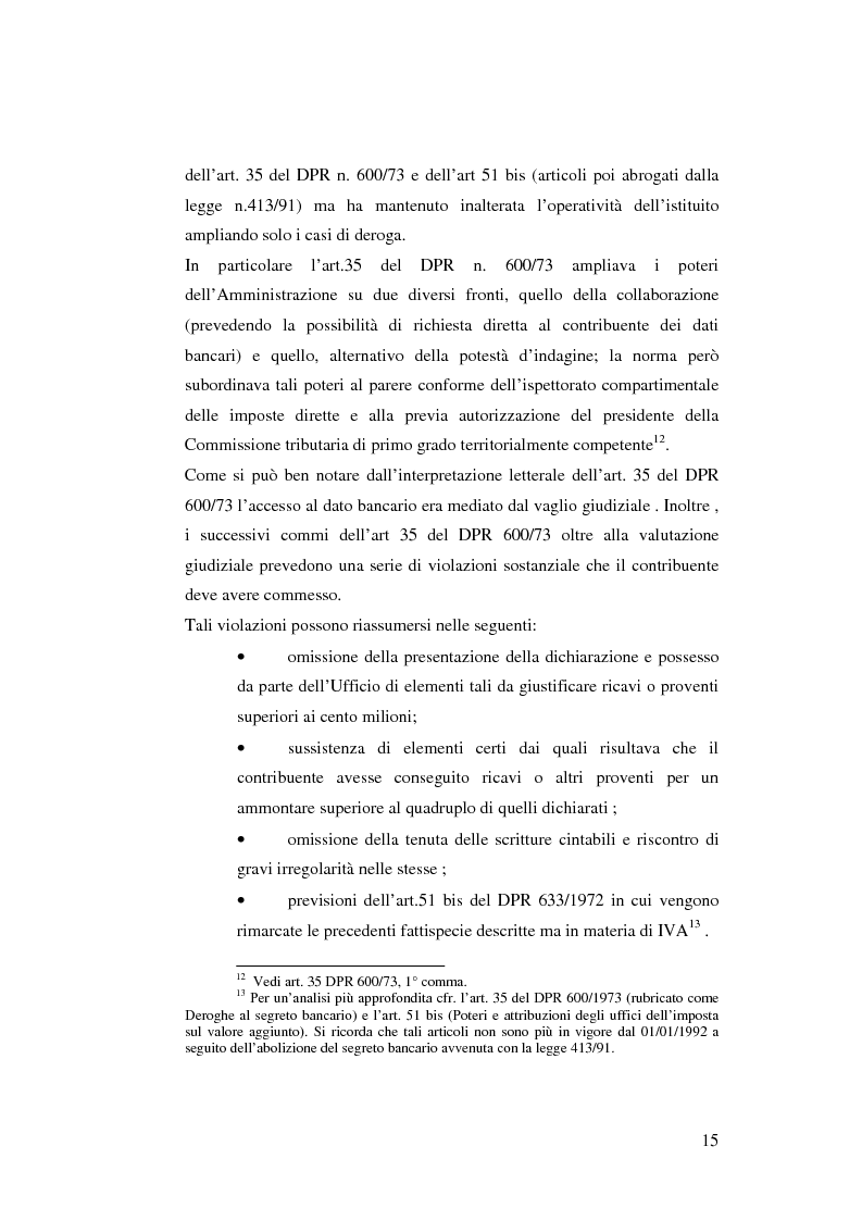 Anteprima della tesi: Le indagini bancarie e finanziarie: tra presunzioni e diritto al contraddittorio, Pagina 11