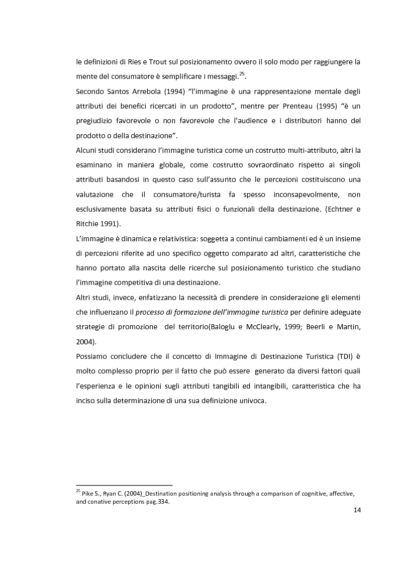Estratto dalla tesi: L’influenza dell’Immagine Paese sulla Tourism Satisfaction e le attitudini post-visita. Un’indagine sui Turisti Internazionali in Italia