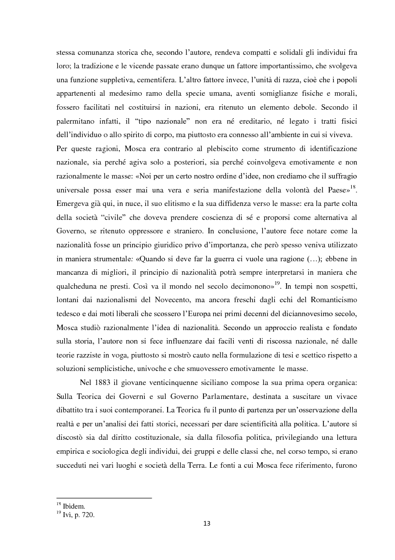 Anteprima della tesi: Il pensiero socio-economico di Gaetano Mosca, Pagina 10