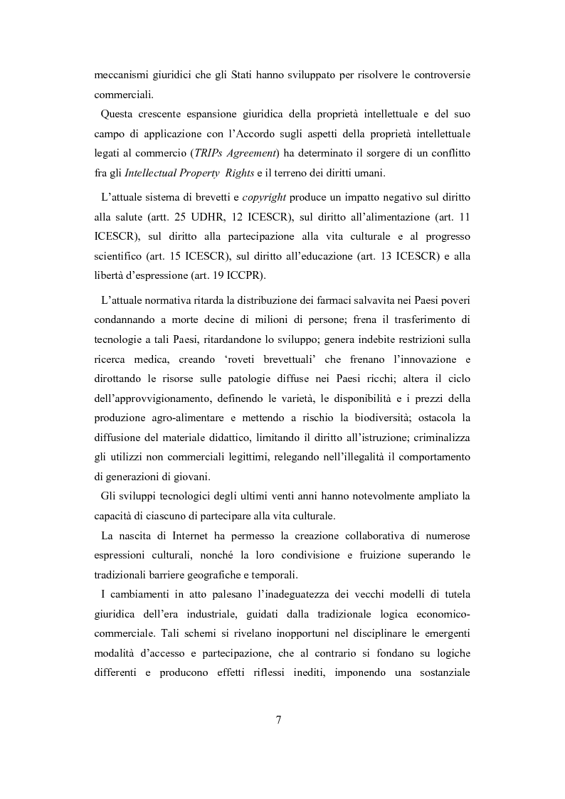 Anteprima della tesi: Proprietà intellettuale e diritti umani, Pagina 3