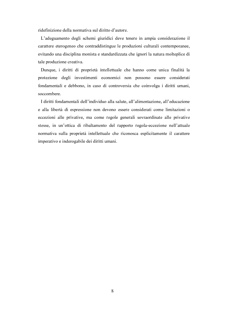Anteprima della tesi: Proprietà intellettuale e diritti umani, Pagina 4