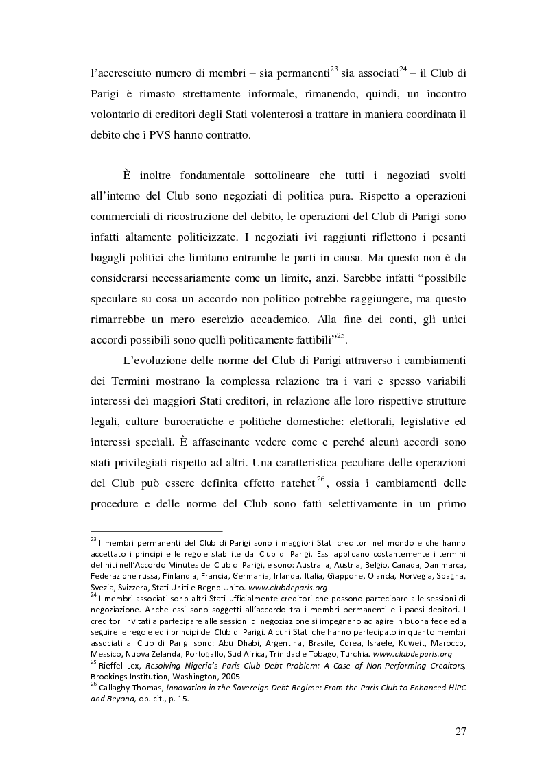 Estratto dalla tesi: Il ''peccato originale'' dei PVS: la politica nelle trattative di cancellazione del debito