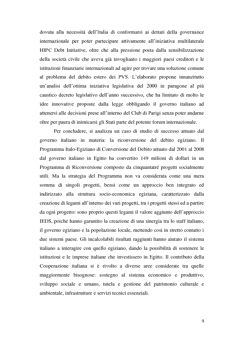 Anteprima della tesi: Il ''peccato originale'' dei PVS: la politica nelle trattative di cancellazione del debito, Pagina 6