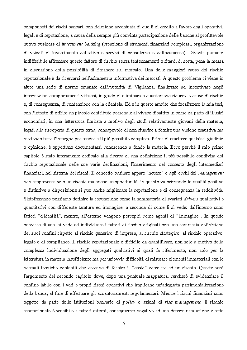 Anteprima della tesi: Il rischio di reputazione nelle banche: gestione, regolamentazione e casi, Pagina 3