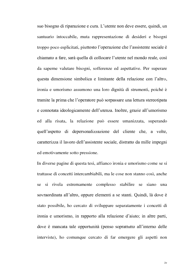 Anteprima della tesi: 'C'è poco da ridere'. Ironia e umorismo nella relazione d'aiuto, Pagina 5