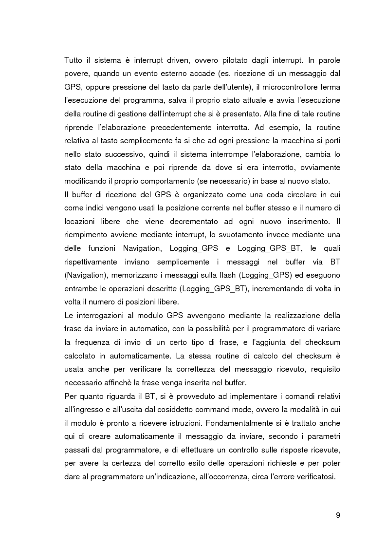 Anteprima della tesi: Sviluppo e implementazione di firmware per microcontrollore per la gestione di un logger GPS con interfaccia Bluetooth, Pagina 7