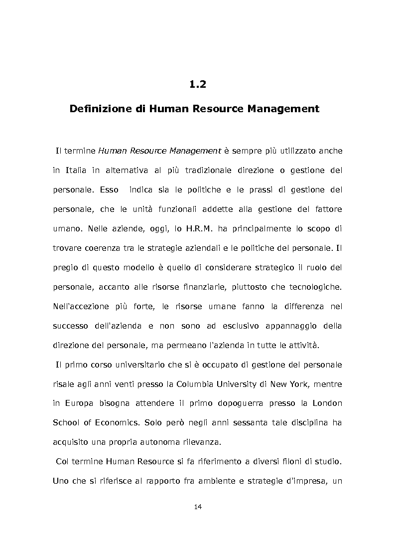 Anteprima della tesi: La Gestione delle Risorse Umane: Il Caso Chicco., Pagina 5