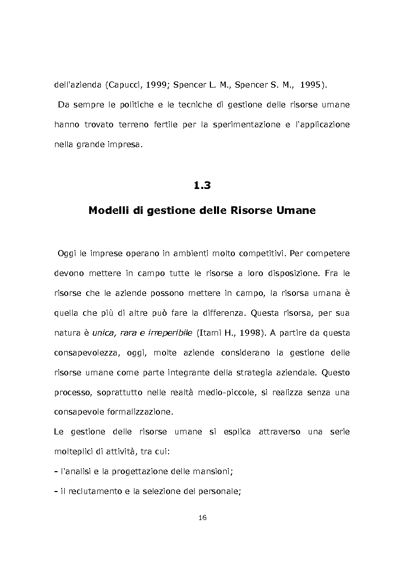 Anteprima della tesi: La Gestione delle Risorse Umane: Il Caso Chicco., Pagina 7