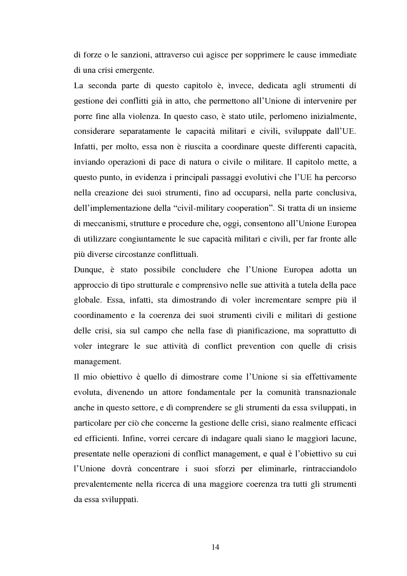 Anteprima della tesi: Prevenzione e gestione delle crisi internazionali: il ruolo dell'Unione Europea, Pagina 9