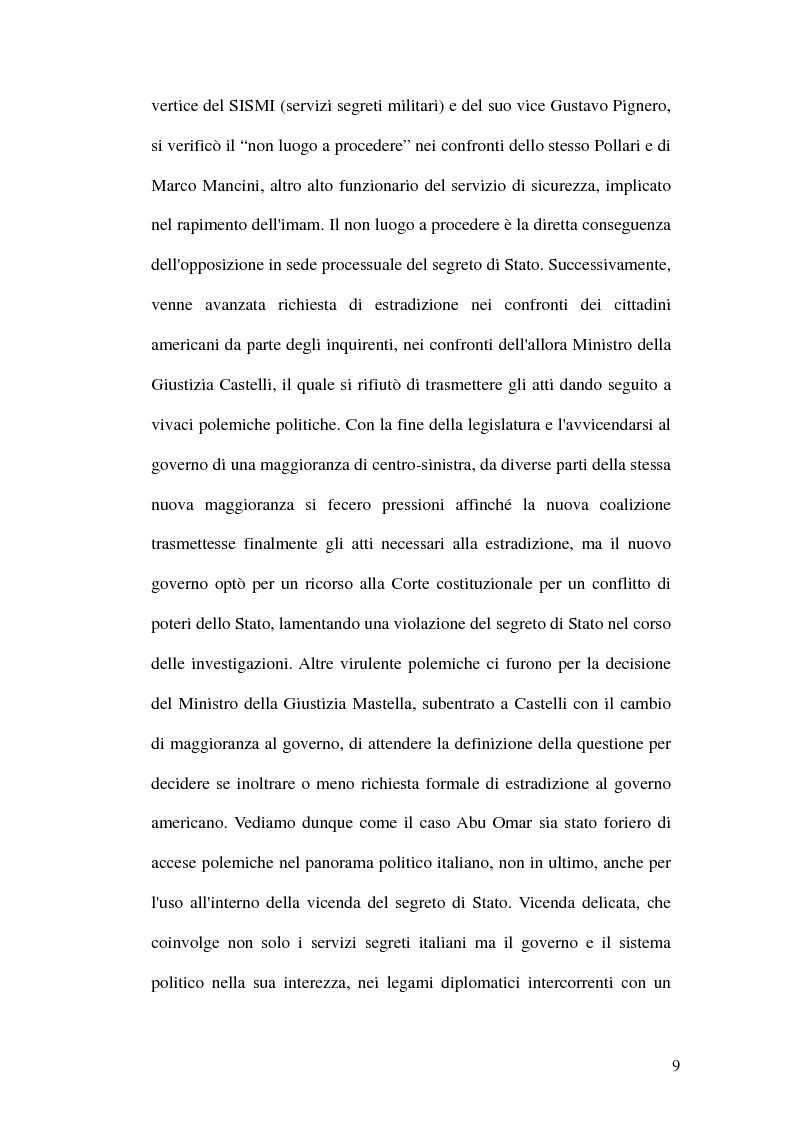 Anteprima della tesi: Segreto di Stato e indagini preliminari, Pagina 10