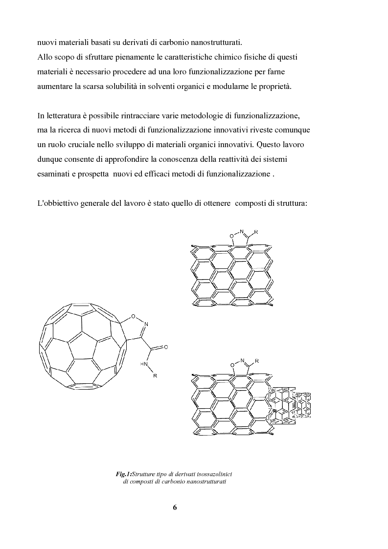 Anteprima della tesi: Funzionalizzazione di composti di carbonio nanostrutturati con nitrocomposti, Pagina 3