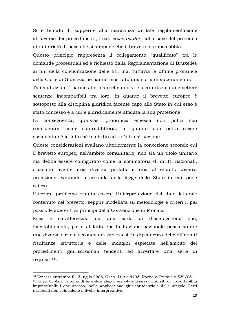 Estratto dalla tesi: Dal brevetto comunitario al brevetto UE