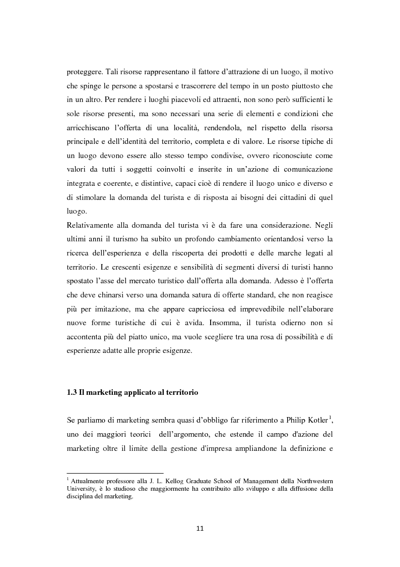 Anteprima della tesi: Il marketing territoriale: Isola del Liri, da città-fabbrica a città-museo, Pagina 9