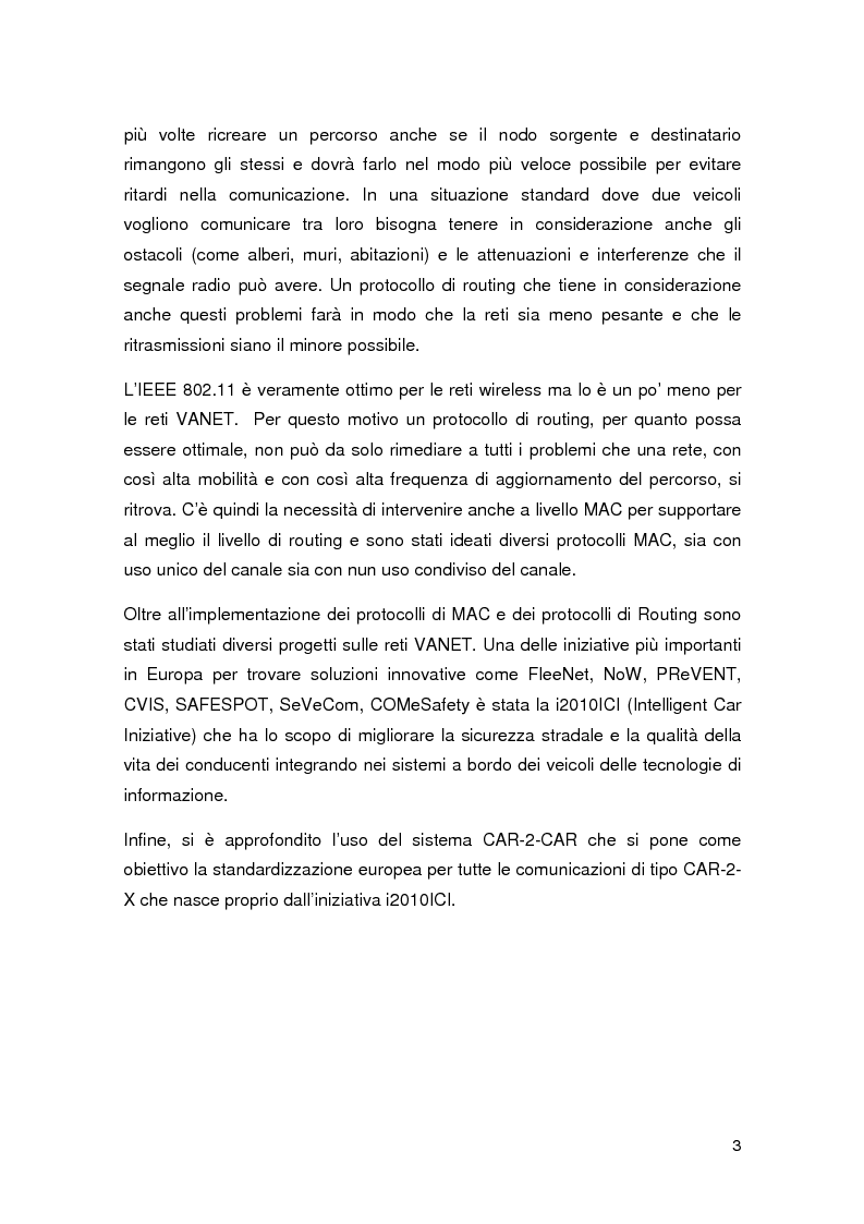 Anteprima della tesi: Studio e valutazione di performance delle reti VANET: Protocolli di Accesso al mezzo e di routing, Pagina 4