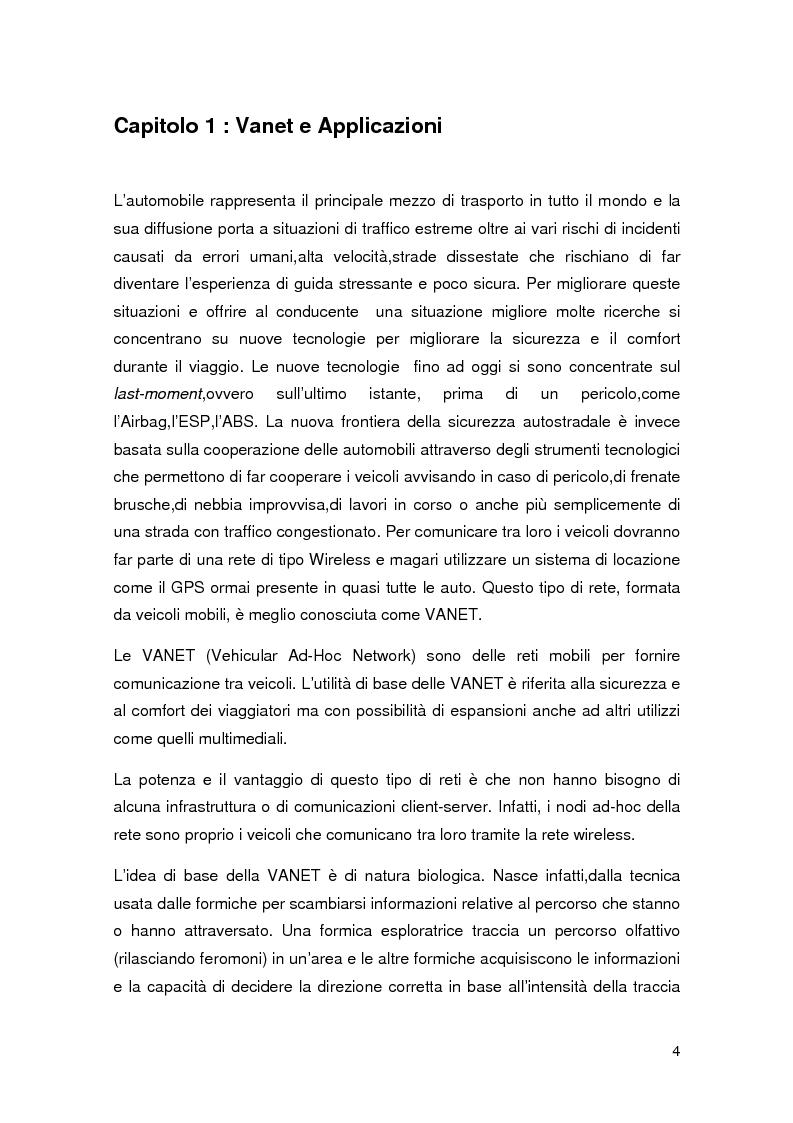 Anteprima della tesi: Studio e valutazione di performance delle reti VANET: Protocolli di Accesso al mezzo e di routing, Pagina 5