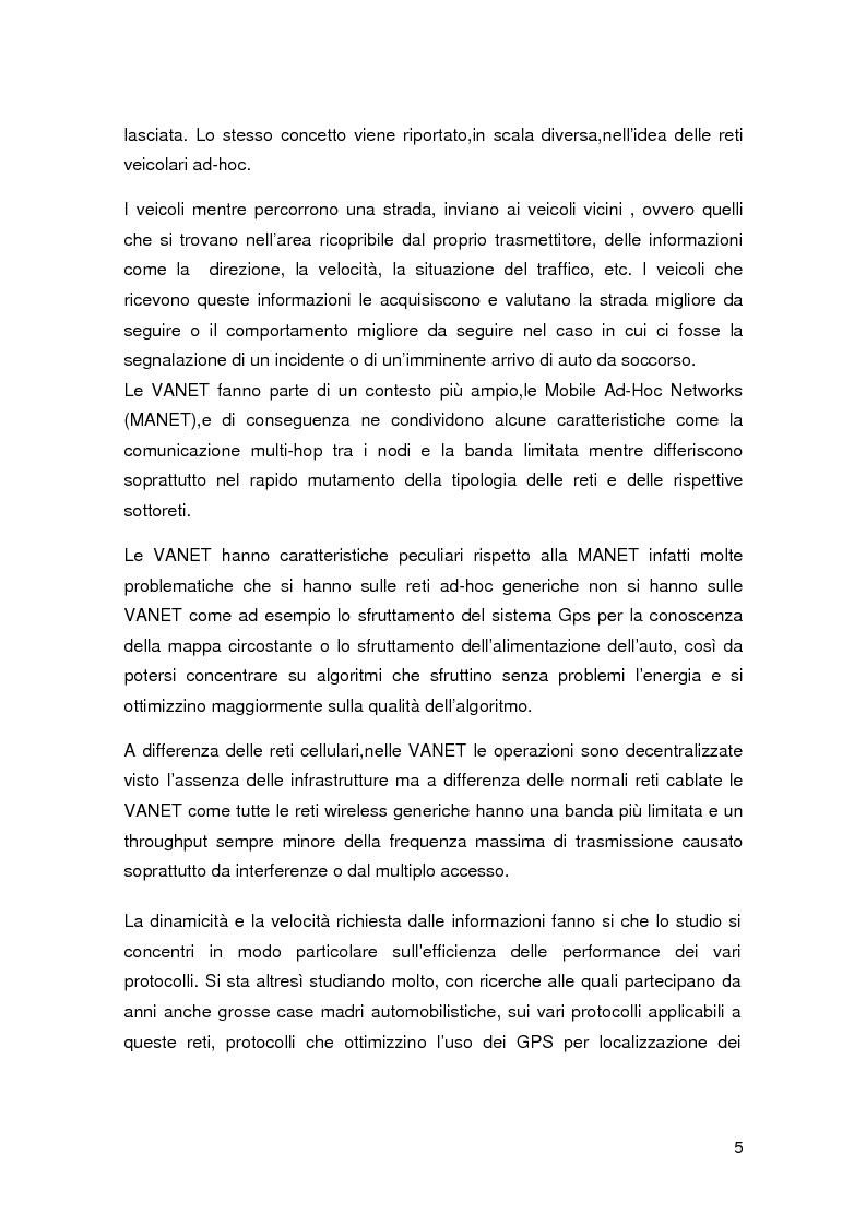 Anteprima della tesi: Studio e valutazione di performance delle reti VANET: Protocolli di Accesso al mezzo e di routing, Pagina 6