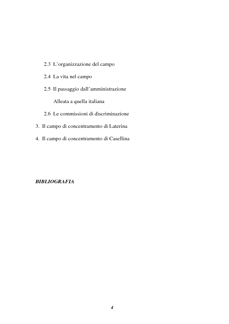 Indice della tesi: I campi di concentramento in Italia per fascisti (1944-46), Pagina 3
