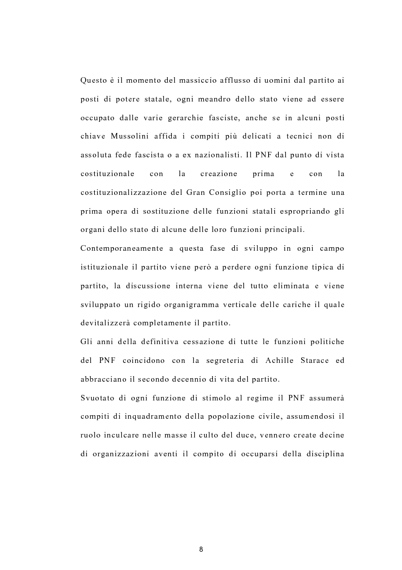 Anteprima della tesi: I gerarchi: uomini e vicende del partito nazionale fascista, Pagina 8
