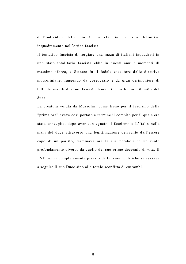 Anteprima della tesi: I gerarchi: uomini e vicende del partito nazionale fascista, Pagina 9