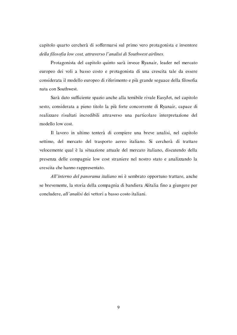 Anteprima della tesi: Modello di business low cost nel trasporto aereo, Pagina 6