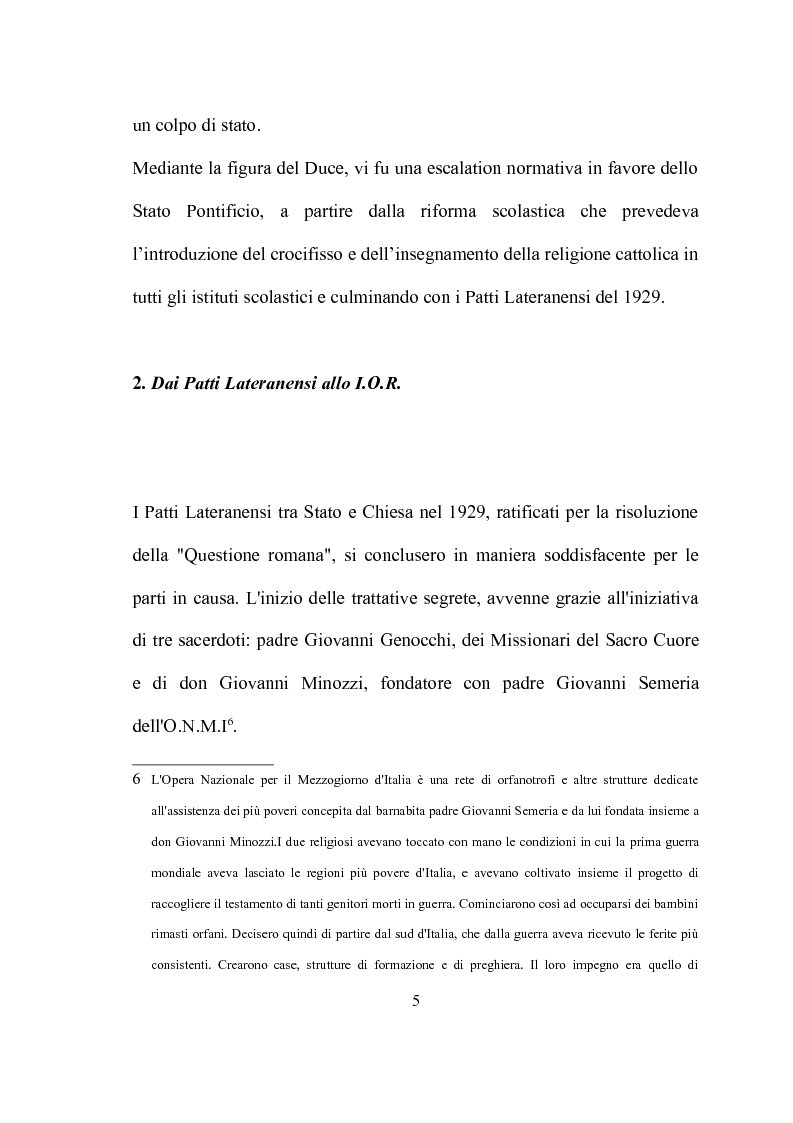 Anteprima della tesi: I.O.R implicazioni politiche ed economiche, Pagina 6