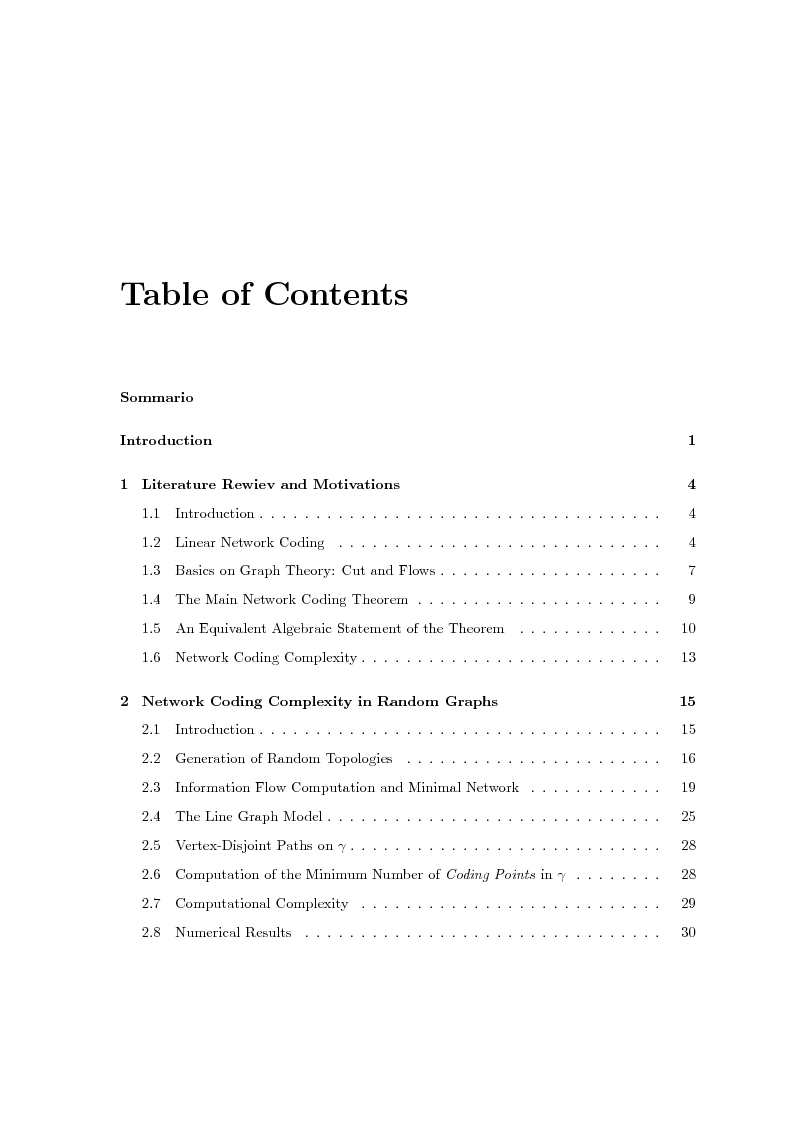 Indice della tesi: Network - Coded Multihop Multicast: Topology and Complexity, Pagina 1