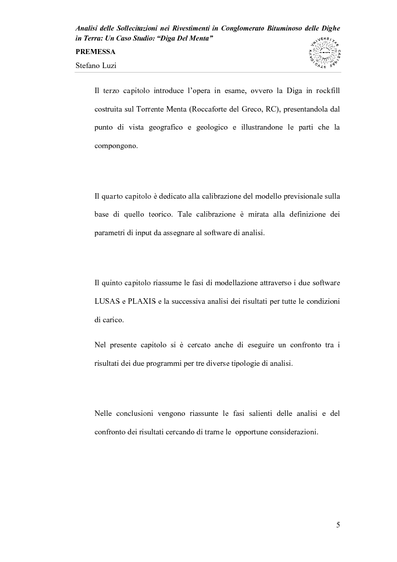 Anteprima della tesi: Analisi delle sollecitazioni nei rivestimenti in conglomerato bituminoso delle dighe in terra: un caso studio: ''Diga Del Menta'', Pagina 3