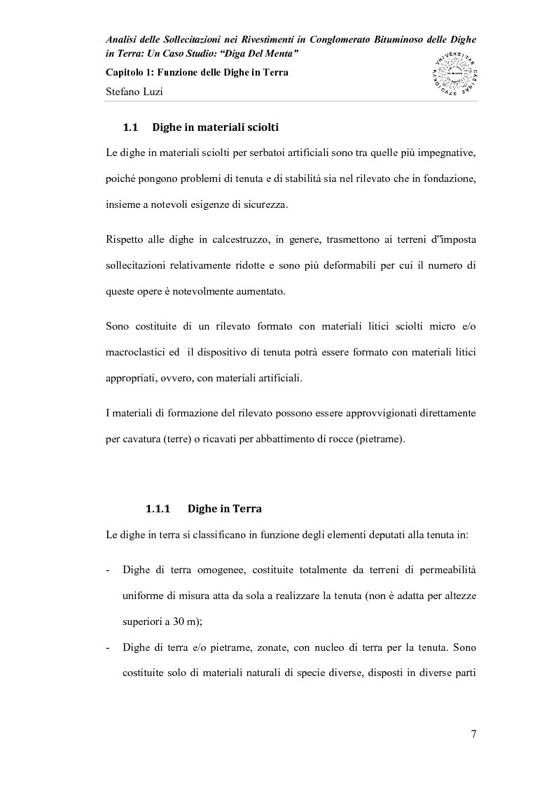 Anteprima della tesi: Analisi delle sollecitazioni nei rivestimenti in conglomerato bituminoso delle dighe in terra: un caso studio: ''Diga Del Menta'', Pagina 5