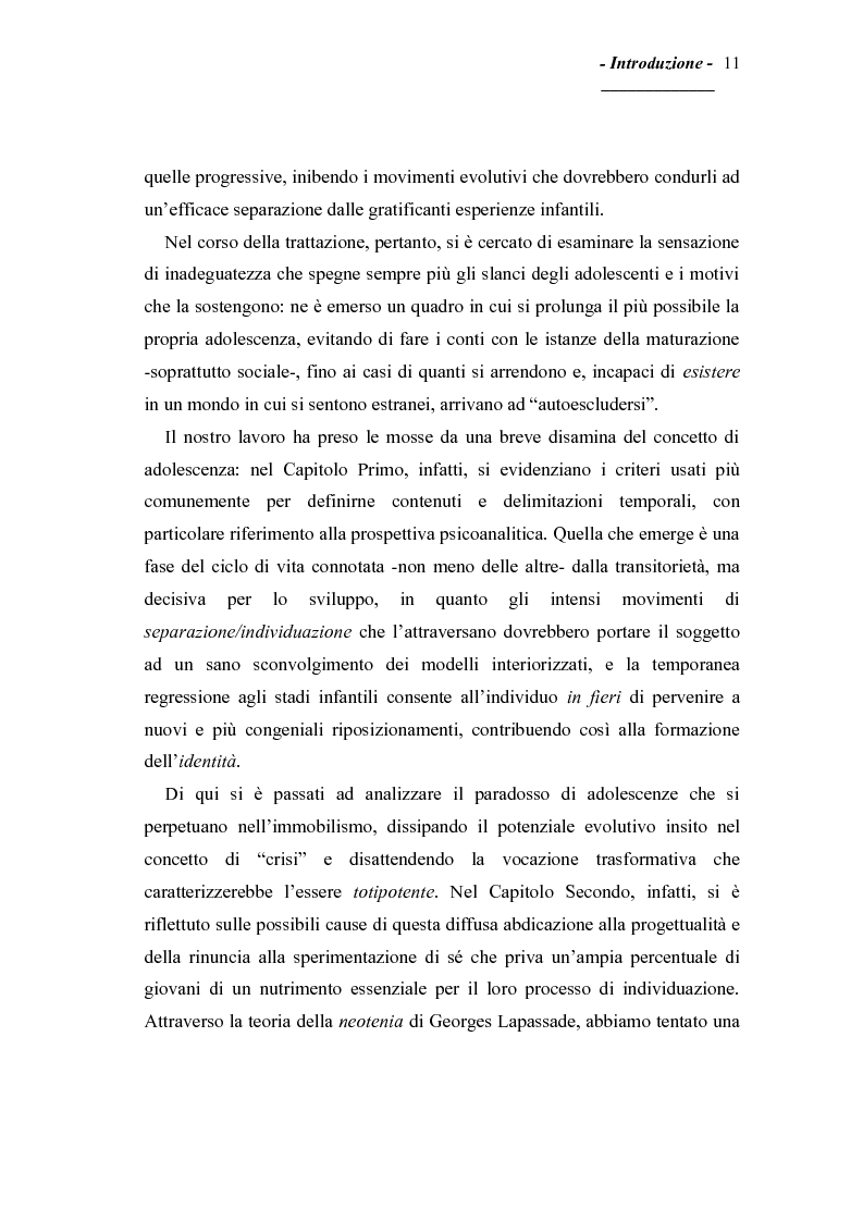 Anteprima della tesi: Adolescenze sospese - Dall’essere in potenza della neotenia all’essere impotente dell’Hikikomori, Pagina 4