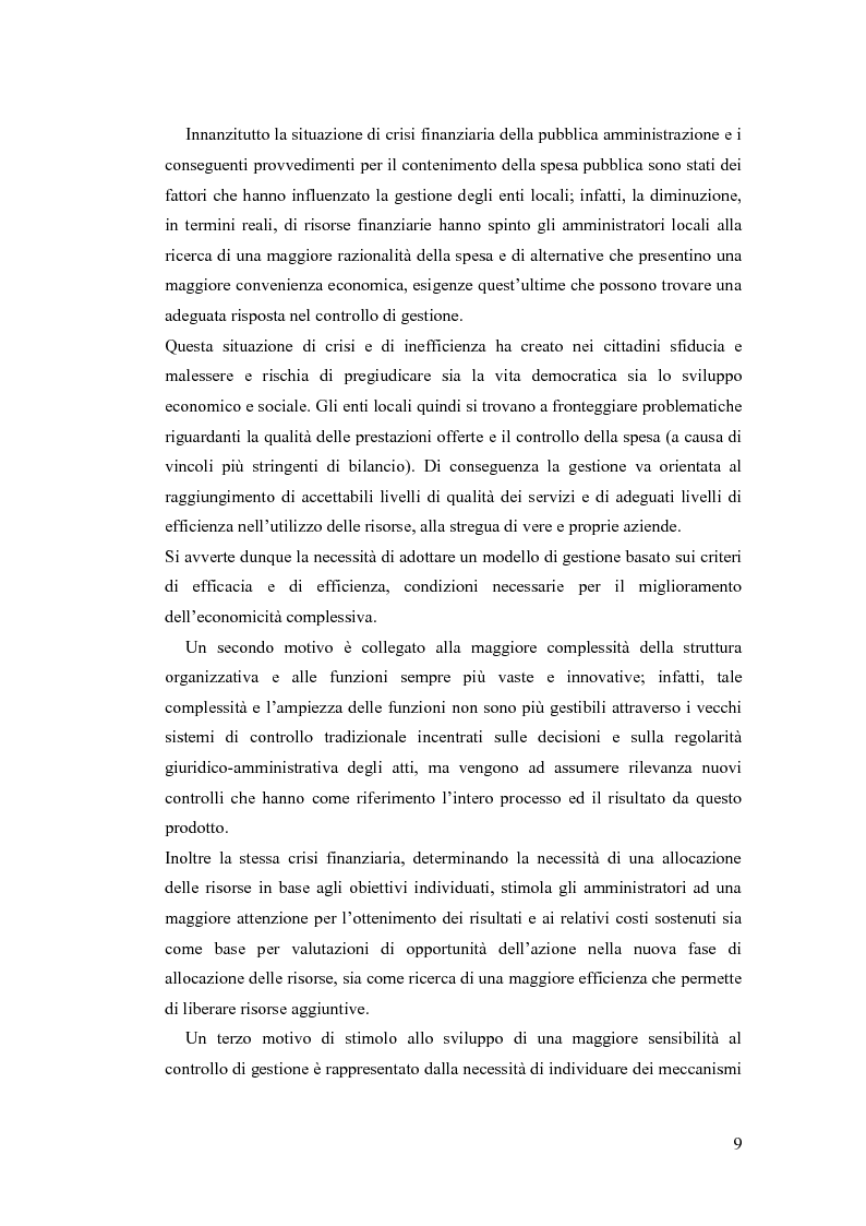 Anteprima della tesi: L'activity based costing negli enti locali di piccola dimensione. Il caso del Comune di Troina, Pagina 10
