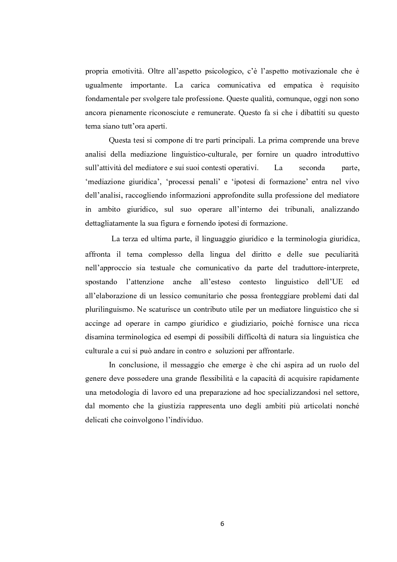Anteprima della tesi: La mediazione linguistico-culturale nella gestione dei conflitti penali e della giustizia., Pagina 4