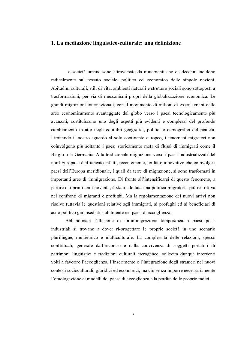 Anteprima della tesi: La mediazione linguistico-culturale nella gestione dei conflitti penali e della giustizia., Pagina 5