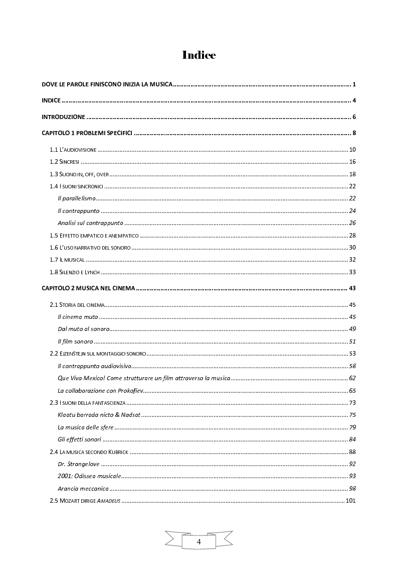 Indice della tesi: Dove le parole finiscono inizia la musica - Figuratività e audiovisione nel cinema indipendente di Gus Van Sant, Pagina 1