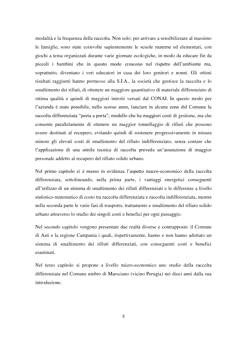 Anteprima della tesi: Analisi economica della raccolta differenziata: il caso del Comune di Marsciano, Pagina 3