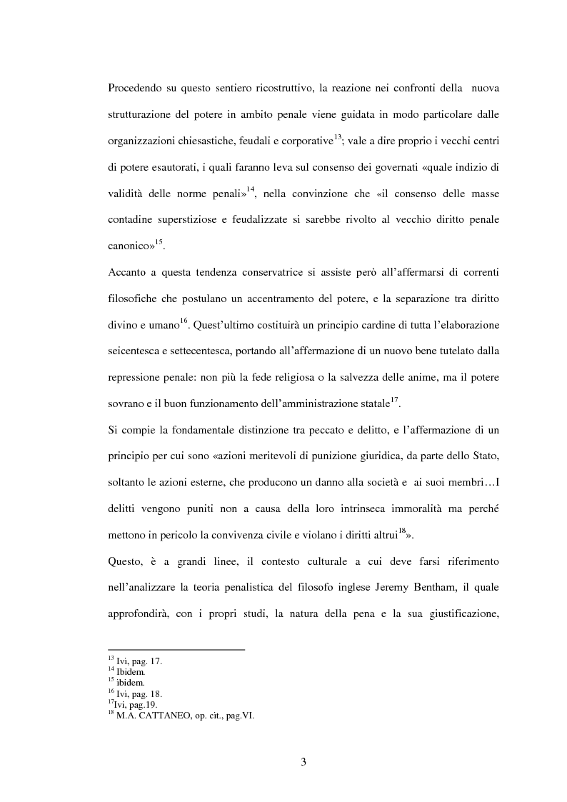 Anteprima della tesi: Riflessioni sulla pena in Bentham, Pagina 4