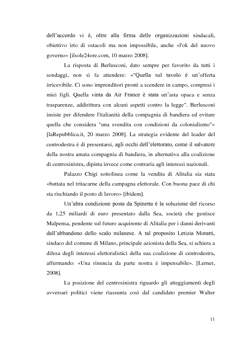 Anteprima della tesi: La svendita di Alitalia e gli esiti della cassa integrazione dei lavoratori, Pagina 9
